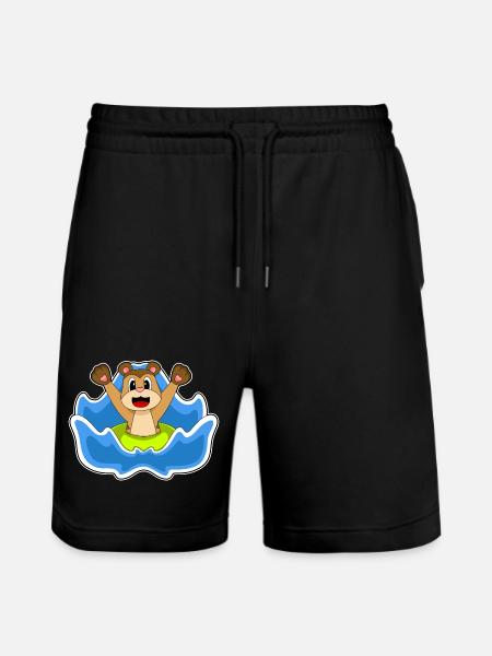 Erdmännchen Schwimmen Schwimmring Sommer - Stanley/Stella Unisex Bio Joggingshorts Trainer  - Schwarz