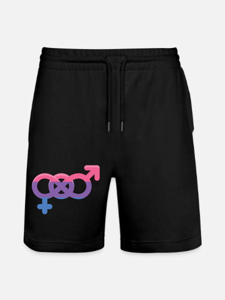 LGBTQ Pride Month - Bisexual Sign - Stanley/Stella Trainer Unisex Organic Jogging Shorts - black