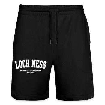 Loch Ness Southwest Scotland - Stanley/Stella Trainer Unisex Organic Jogging Shorts - black - Front - Nik (191cm) & Marisol (170cm)
