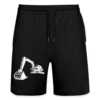 Excavator Silhouette, Precise Design for - Stanley/Stella Trainer Unisex Organic Jogging Shorts - black - Front - Nik (191cm) & Marisol (170cm)