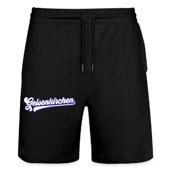 Texte de Gelsenkirchen | Couleurs changeantes - Short de jogging bio TRAINER Stanley/Stella unisexe - noir - Devant - Nik (191cm) & Marisol (170cm)