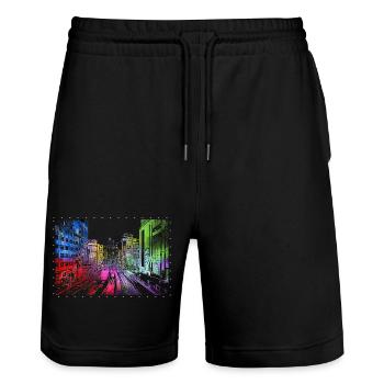 TOKYO - Short de jogging bio TRAINER Stanley/Stella unisexe - noir - Devant - Nik (191cm) & Marisol (170cm)