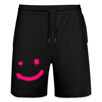 Just smile - Stanley/Stella Trainer Unisex Organic Jogging Shorts - black - Front - Nik (191cm) & Marisol (170cm)
