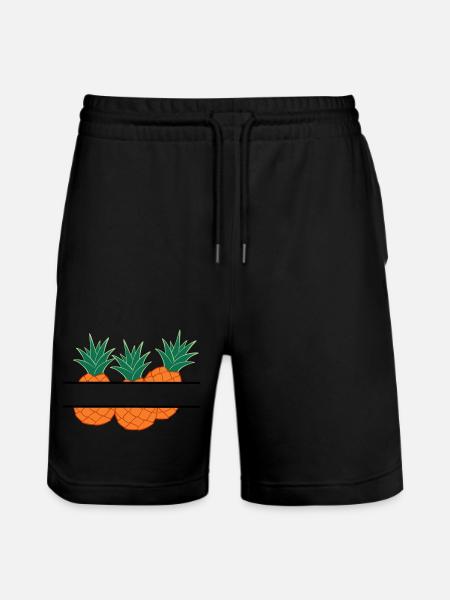 Anananas banner orange pineapple - Stanley/Stella Trainer Unisex Organic Jogging Shorts - black