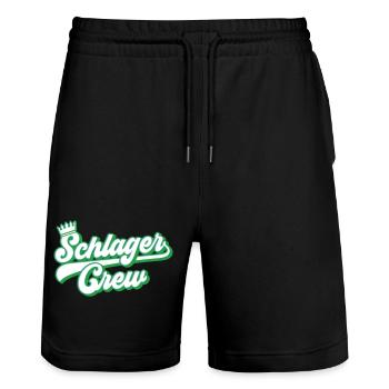 Schlager Crew | Farben änderbar - Stanley/Stella Unisex Bio Joggingshorts Trainer  - Schwarz - Vorne - Nik (191cm) & Marisol (170cm)