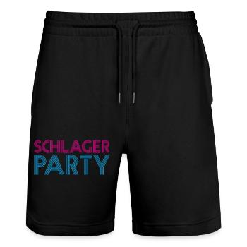 SCHLAGER PARTY Schlagermusik Schlager - Stanley/Stella Unisex Bio Joggingshorts Trainer  - Schwarz - Vorne - Nik (191cm) & Marisol (170cm)