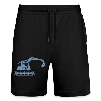 Excavators, excavator operators, construction equipment operators – - Stanley/Stella Trainer Unisex Organic Jogging Shorts - black - Front - Nik (191cm) & Marisol (170cm)