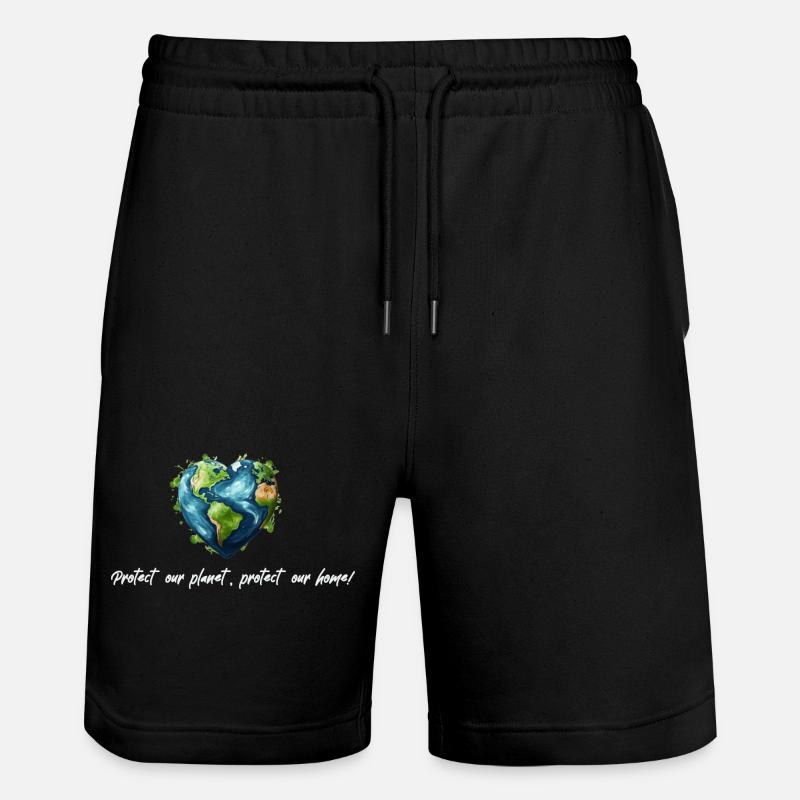 Protect our planet white - Stanley/Stella Trainer Unisex Organic Jogging Shorts - black