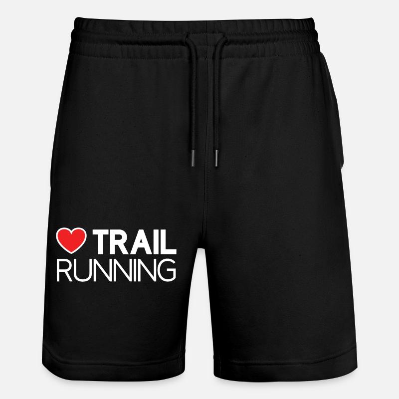 I Love Trail Running - Stanley/Stella Trainer Unisex Organic Jogging Shorts - black