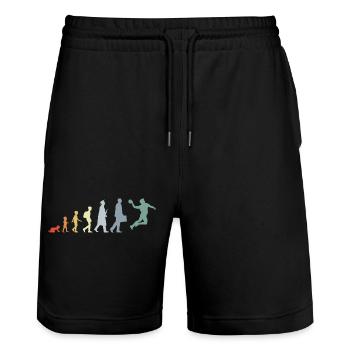 Vintage Handball Evolution - Stanley/Stella Unisex Bio Joggingshorts Trainer  - Schwarz - Vorne - Nik (191cm) & Marisol (170cm)