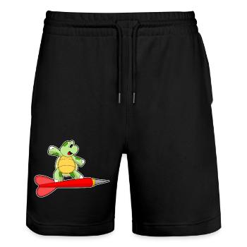 Fléchette Tortue Dart Dart - Short de jogging bio TRAINER Stanley/Stella unisexe - noir - Devant - Nik (191cm) & Marisol (170cm)
