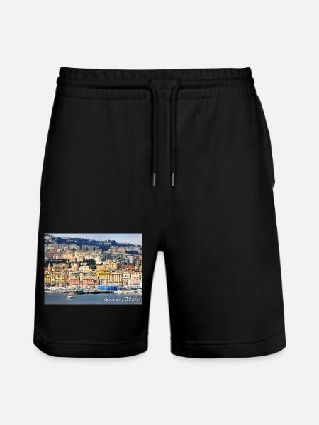 Genoa Italy – GENUA Italien Hafen - Stanley/Stella Unisex Bio Joggingshorts Trainer - Schwarz