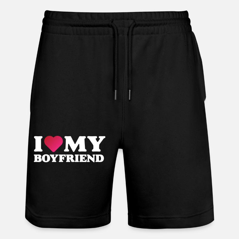 J’aime mon petit ami - Short de jogging bio TRAINER Stanley/Stella unisexe - noir