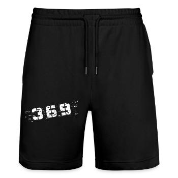 369 Keys to the Universe - Stanley/Stella Trainer Unisex Organic Jogging Shorts - black - Front - Nik (191cm) & Marisol (170cm)
