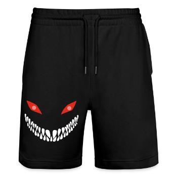 Carnivorous Smile - Stanley/Stella Trainer Unisex Organic Jogging Shorts - black - Front - Nik (191cm) & Marisol (170cm)