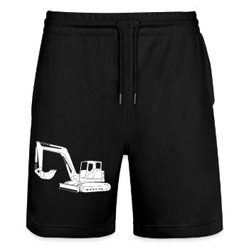 Baggerfahrer Silhouette - Baugeräteführer - Stanley/Stella Unisex Bio Joggingshorts Trainer  - Schwarz - Vorne - Nik (191cm) & Marisol (170cm)