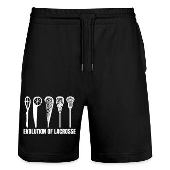 Lacrosse Development - Stanley/Stella Trainer Unisex Organic Jogging Shorts - black - Front - Nik (191cm) & Marisol (170cm)