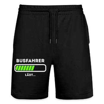 Busfahrer Ladebalken Busfahren Ausbildung - Stanley/Stella Unisex Bio Joggingshorts Trainer  - Schwarz - Vorne - Nik (191cm) & Marisol (170cm)