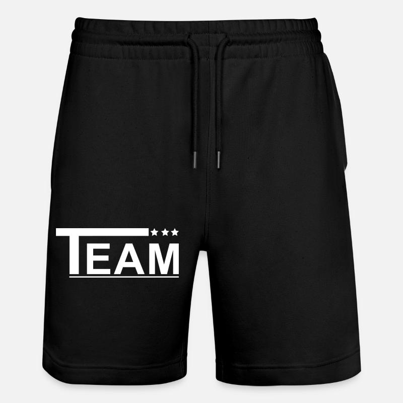 Team with star design - Stanley/Stella Trainer Unisex Organic Jogging Shorts - black