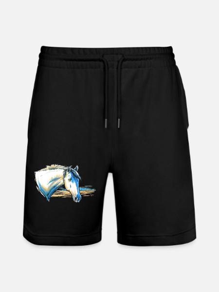Portrait de cheval - Short de jogging bio TRAINER Stanley/Stella unisexe - noir