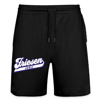 Friesen Junge | Farben änderbar - Stanley/Stella Unisex Bio Joggingshorts Trainer  - Schwarz - Vorne - Nik (191cm) & Marisol (170cm)