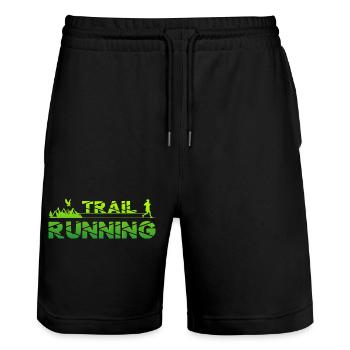Trail Running Eagle Mountains Forest Shoes Profile Green - Stanley/Stella Trainer Unisex Organic Jogging Shorts - black - Front - Nik (191cm) & Marisol (170cm)
