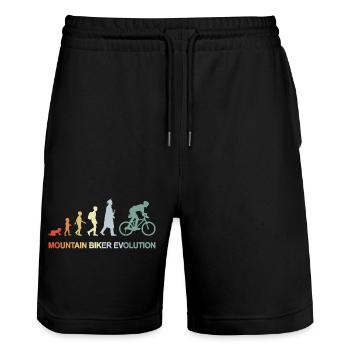 Mountain Biker Evolution - Stanley/Stella Trainer Unisex Organic Jogging Shorts - black - Front - Nik (191cm) & Marisol (170cm)