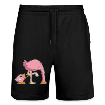 Flamingo Hole in the Ground - Stanley/Stella Trainer Unisex Organic Jogging Shorts - black - Front - Nik (191cm) & Marisol (170cm)