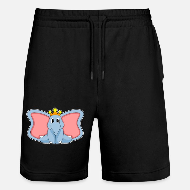Elefant Krone - Stanley/Stella Unisex Bio Joggingshorts Trainer  - Schwarz
