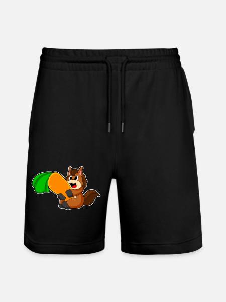 Pferd Karotte  - Stanley/Stella Unisex Bio Joggingshorts Trainer  - Schwarz