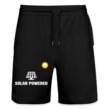 Solar Powered Solar Solar Solar Panel Power - Stanley/Stella Trainer Unisex Organic Jogging Shorts - black - Front - Nik (191cm) & Marisol (170cm)