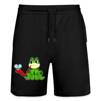 Mouche grenouille - Short de jogging bio TRAINER Stanley/Stella unisexe - noir - Devant - Nik (191cm) & Marisol (170cm)