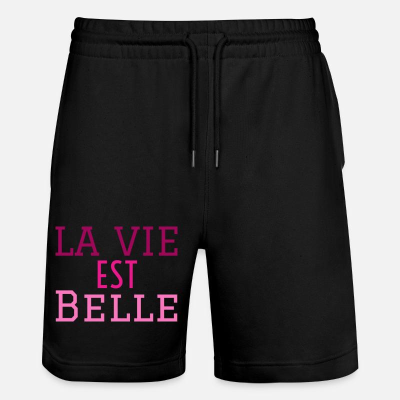 la vie est belle - Short de jogging bio TRAINER Stanley/Stella unisexe - noir