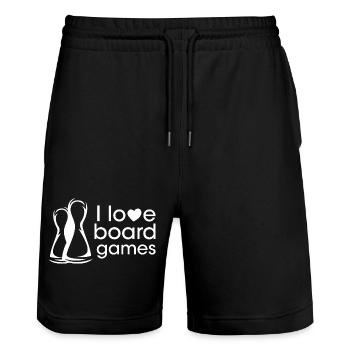 Spiele boardgames symbol Brettspiele Symbol Logo - Stanley/Stella Unisex Bio Joggingshorts Trainer  - Schwarz - Vorne - Nik (191cm) & Marisol (170cm)
