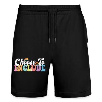 Choose to Include Sped Teacher ABA Therapist - Stanley/Stella Trainer Unisex Organic Jogging Shorts - black - Front - Nik (191cm) & Marisol (170cm)