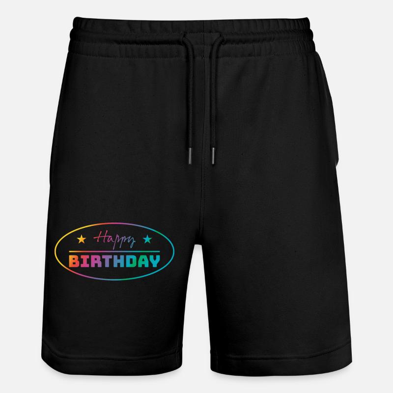 Tshirt joyeux anniversaire ovale bunt - Short de jogging bio TRAINER Stanley/Stella unisexe - noir