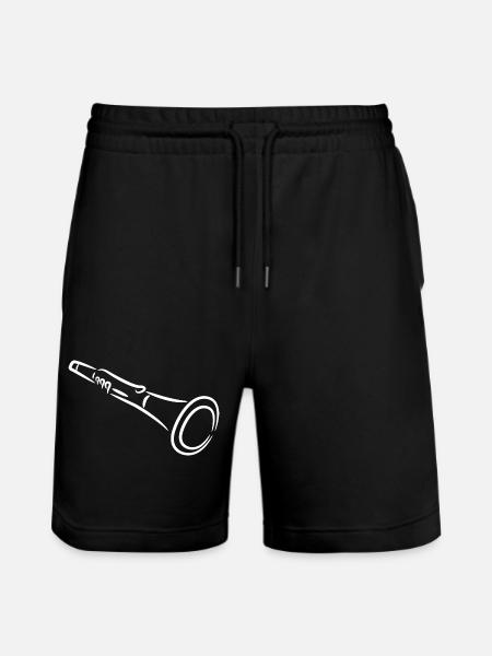 Clarinet sketch - Stanley/Stella Trainer Unisex Organic Jogging Shorts - black