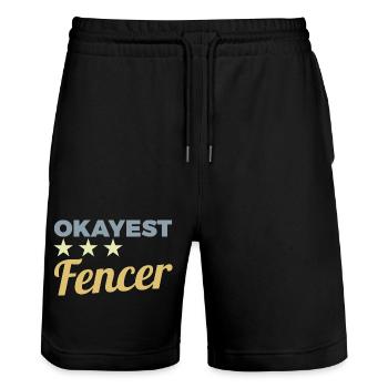 Average fencer - Stanley/Stella Trainer Unisex Organic Jogging Shorts - black - Front - Nik (191cm) & Marisol (170cm)