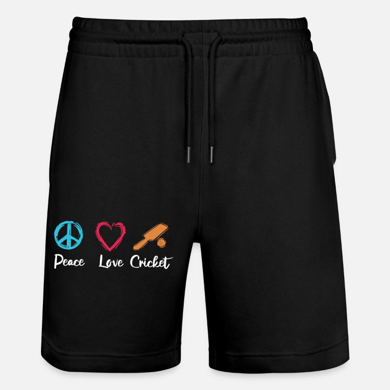 Frieden Liebe Cricket - Stanley/Stella Unisex Bio Joggingshorts Trainer  - Schwarz