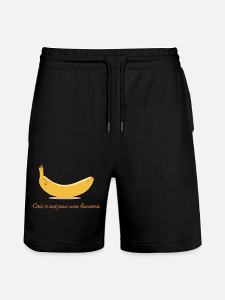 Ceci nest pas une banane - Stanley/Stella Unisex Bio Joggingshorts Trainer - Schwarz