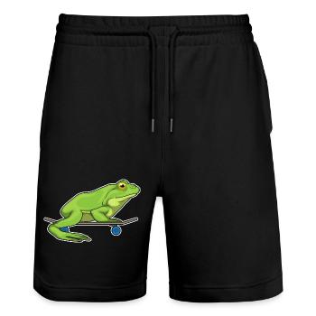 Frog Skater Skateboard Sport - Stanley/Stella Trainer Unisex Organic Jogging Shorts - black - Front - Nik (191cm) & Marisol (170cm)