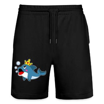 Dolphin Crown - Stanley/Stella Trainer Unisex Organic Jogging Shorts - black - Front - Nik (191cm) & Marisol (170cm)