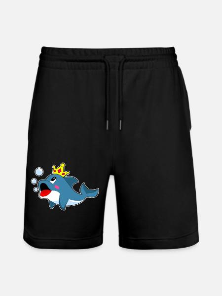 Dolphin Crown - Stanley/Stella Trainer Unisex Organic Jogging Shorts - black