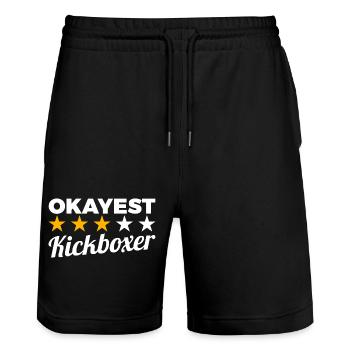 Kickboxeur moyen - Short de jogging bio TRAINER Stanley/Stella unisexe - noir - Devant - Nik (191cm) & Marisol (170cm)