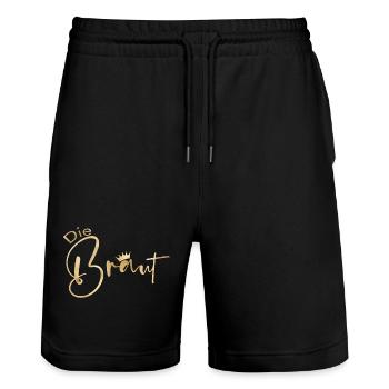 Die Braut-Krone! - Stanley/Stella Unisex Bio Joggingshorts Trainer  - Schwarz - Vorne - Nik (191cm) & Marisol (170cm)