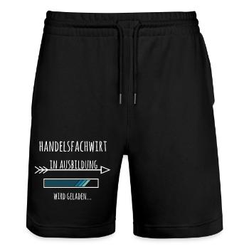 Handelsfachwirt Ausbildung Beruf Geschenk - Stanley/Stella Unisex Bio Joggingshorts Trainer  - Schwarz - Vorne - Nik (191cm) & Marisol (170cm)
