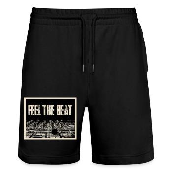 Ressentez l’ambiance du Beat Club - Short de jogging bio TRAINER Stanley/Stella unisexe - noir - Devant - Nik (191cm) & Marisol (170cm)