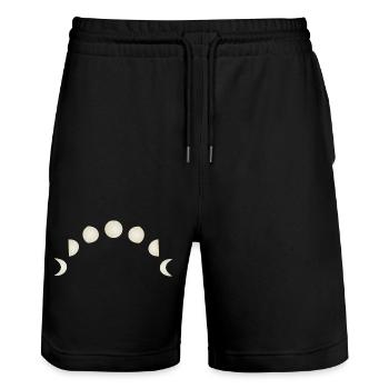 Moon phases Astronomy - Stanley/Stella Trainer Unisex Organic Jogging Shorts - black - Front - Nik (191cm) & Marisol (170cm)