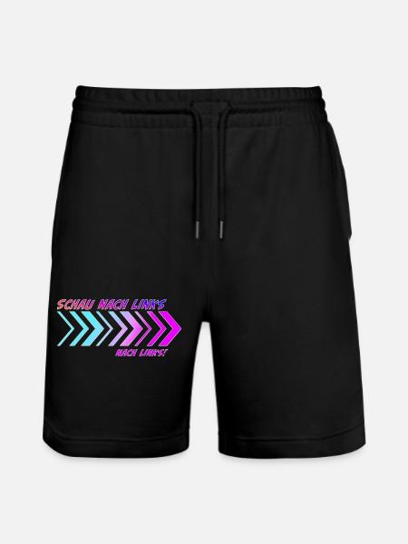 Richtungspfeile Schau nach links - Stanley/Stella Unisex Bio Joggingshorts Trainer - Schwarz