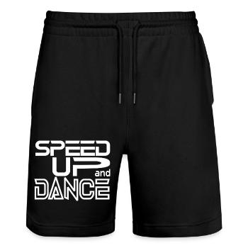 Speed up and Dance - Stanley/Stella Unisex Bio Joggingshorts Trainer  - Schwarz - Vorne - Nik (191cm) & Marisol (170cm)